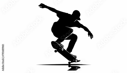 Boy having fun playing skateboard	
