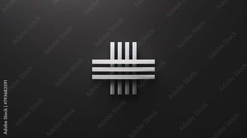 3d rendering of a white abstract geometric shape on a black background
