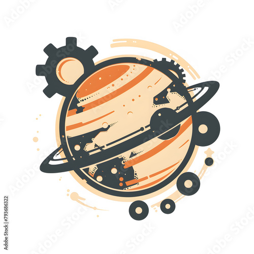 Planet illustration isolated on white background