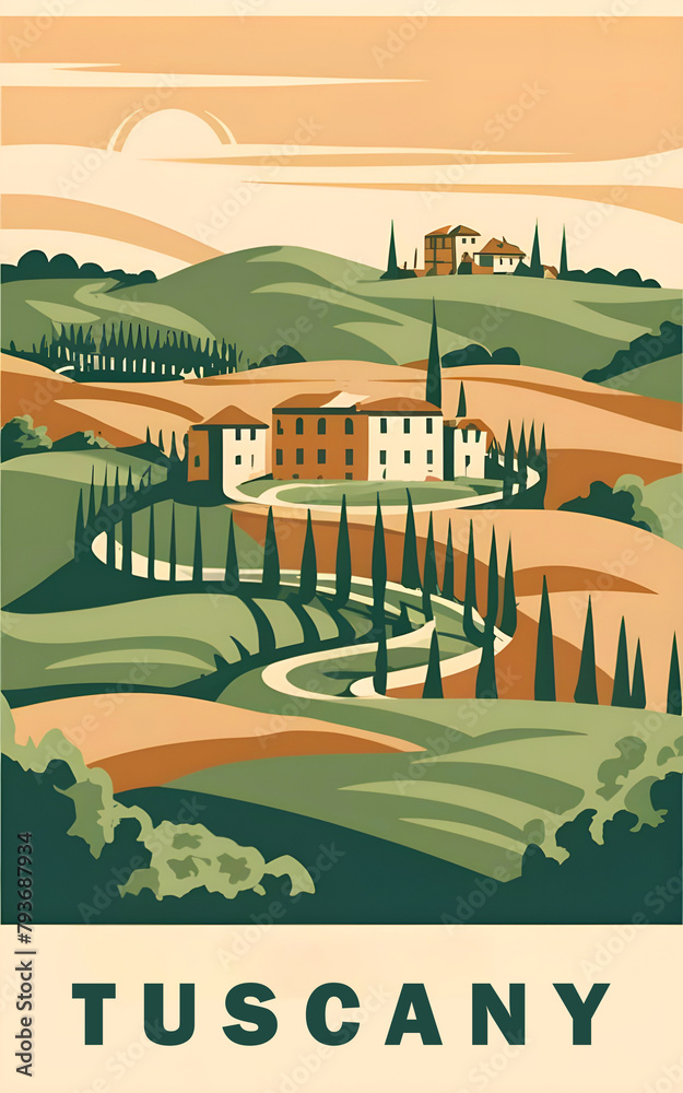 Vintage Tuscany Poster Design