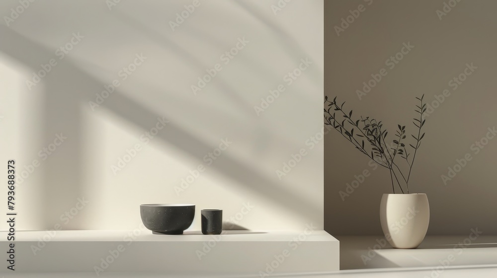 A sleek and minimalist product presentation with a 3D twist AI generated illustration A sleek and minimalist product presentation with a 3D twist AI generated illustration