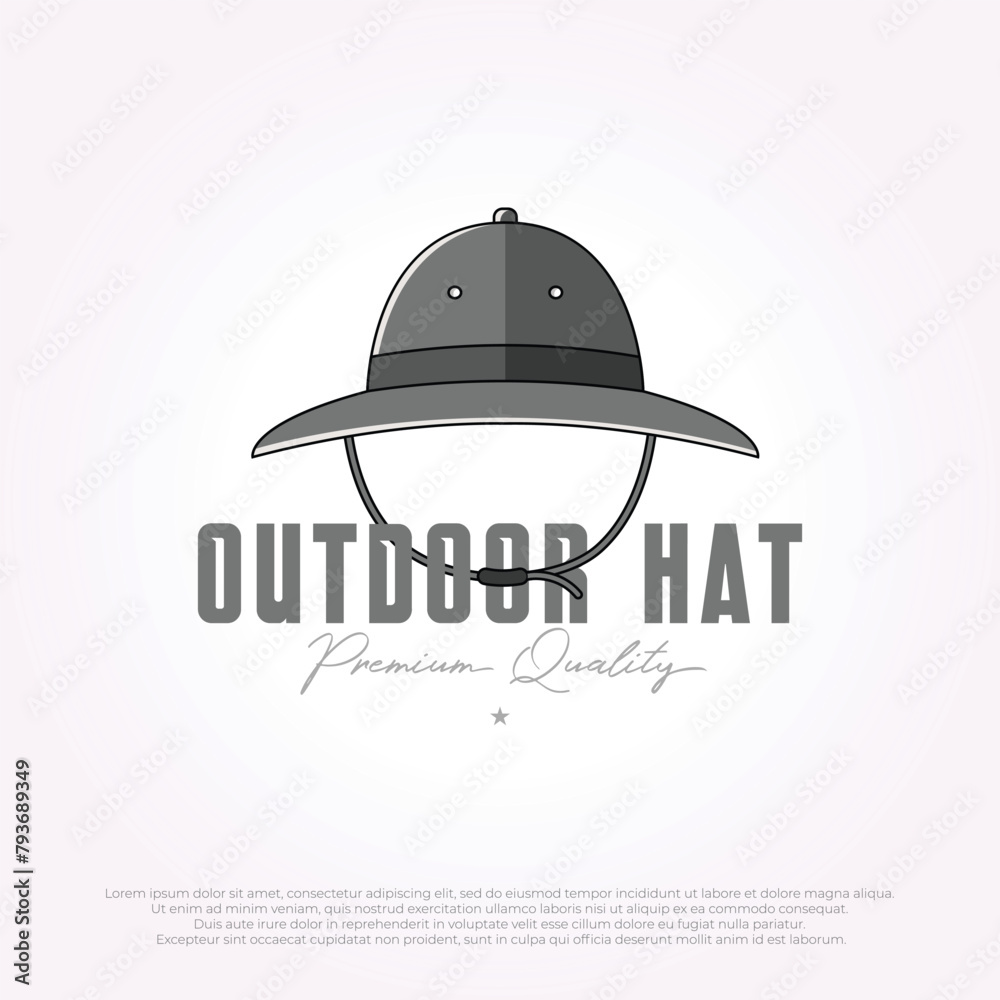 outdoor hat logo icon design vector. cowboy style vintage illustration