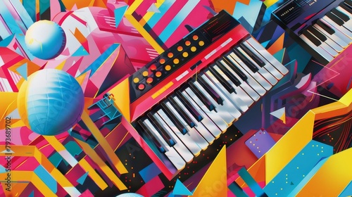 A vibrant and dynamic composition that captures the essence of a catchy tune  AI generated illustration photo
