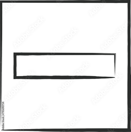 シンプルな標識の筆書き単品イラスト　停止線