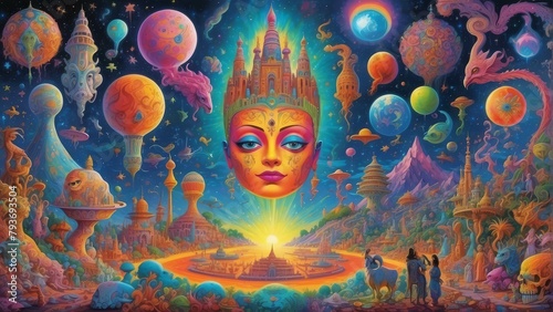 trippy vibrant world -generative ai