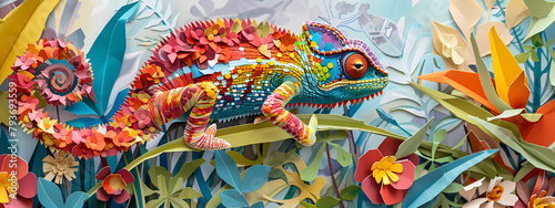 Nature s Palette  The Paper-Breaking Chameleon