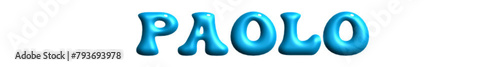 Paolo - light blue color - name - three-dimensional effect tubular writing - Vector graphics - Word for presentations, greetsabrinaings, banners, card, prints, cricut, silhouette, sublimation
