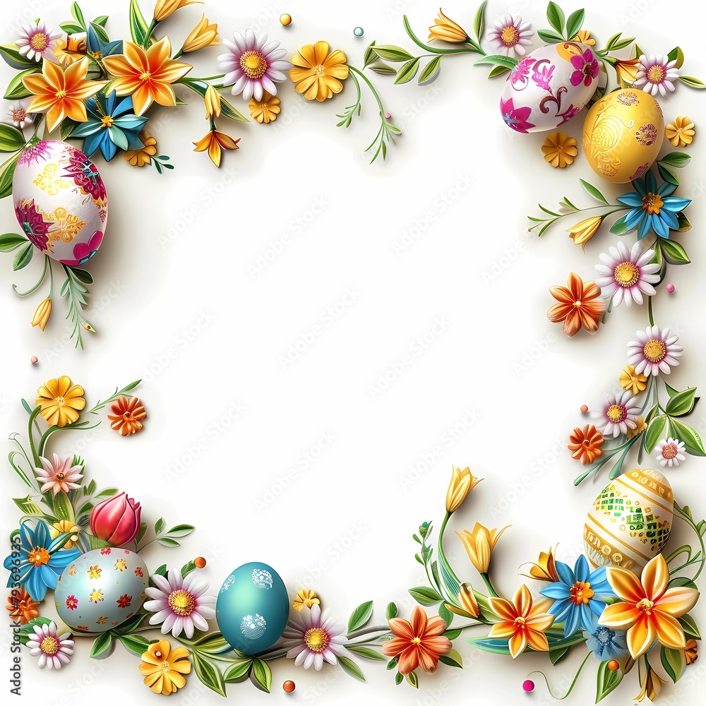 Easter day frame flowers with copy space text