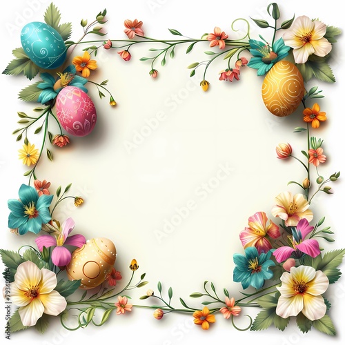 Easter day frame flowers with copy space text