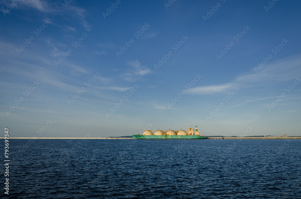 LNG TANKER - Ship moored at the gas terminal