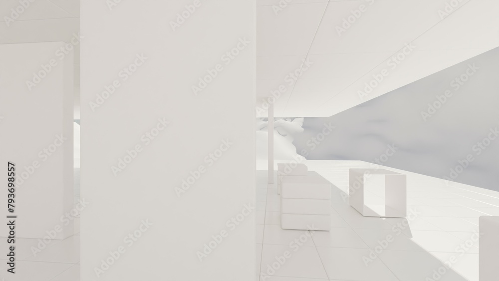 Obraz premium interior of a house - background for videocalls - made in blender