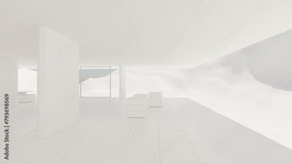 Obraz premium interior of a house - background for videocalls - made in blender