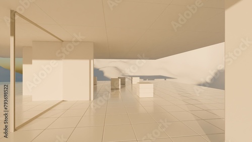 interior of a house - background for videocalls - made in blender photo