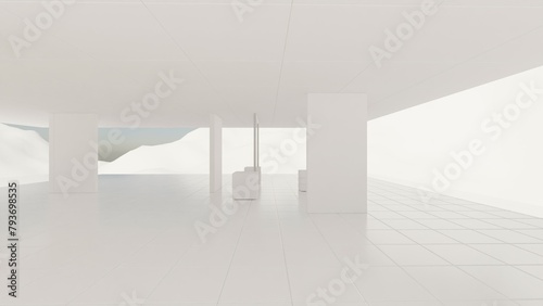 interior of a house - background for videocalls - made in blender photo