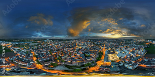 360° aerial worms city downtown germany equirectangular vr environment (ID: 793698717)