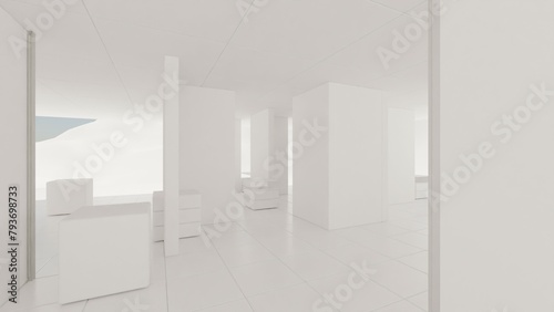 interior of a house - background for videocalls - made in blender photo