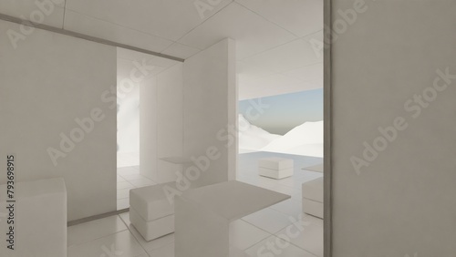 interior of a house - background for videocalls - made in blender photo