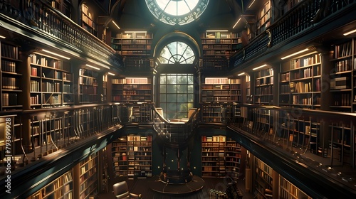 Opulent and Erudite An Awe Inspiring Library Brimming with Timeless Knowledge and Scholarly Charm