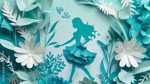 Whimsical paper cutout artwork with a clear background, ready to add a handmade feel to your projects photo