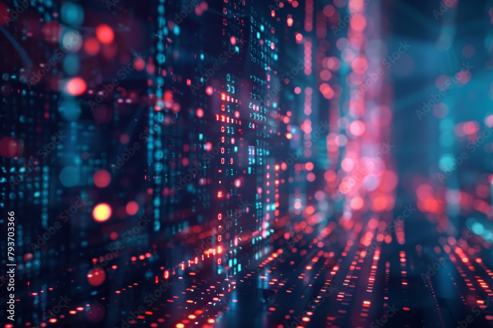 Abstract digital matrix with AI technology concept, futuristic innovation Abstract digital matrix with AI technology concept, futuristic innovation
