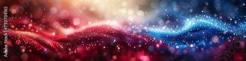 Blue and Red Nebula Abstract Glitter Background