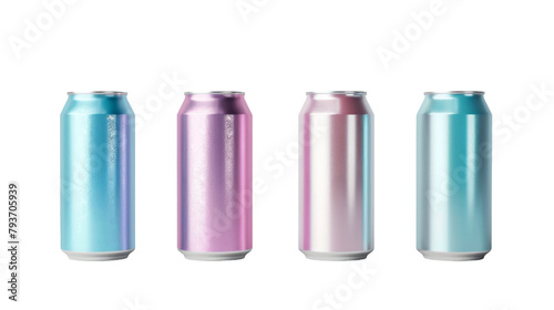 Premium Aluminum Cans Mockup, Minimalistic Line Art Design on the transparent background, PNG Format