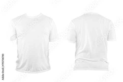 White t-shirt with no collar and sleeves. The t-shirt was unbuttoned and had no design or message attached to it.