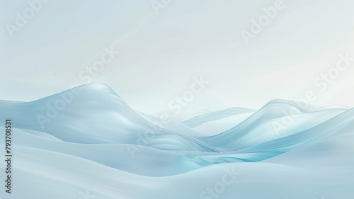 A serene combination of translucent glacier blue and ice white, creating a minimalist abstract background that evokes the pure, crystalline beauty of an untouched snowfield photo