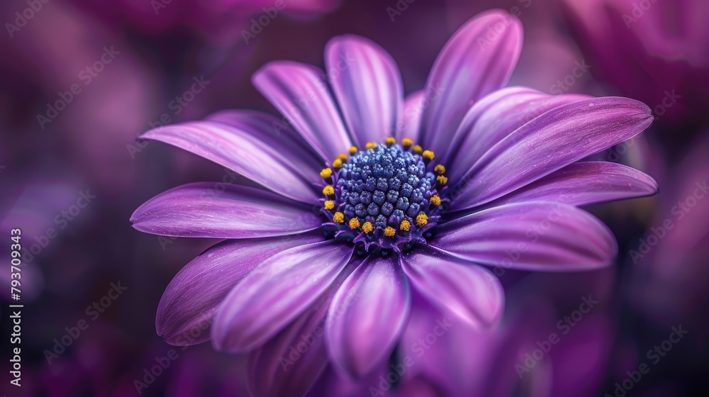 Close up photography captures the enchanting beauty of a purple flower Close up photography captures the enchanting beauty of a purple flower