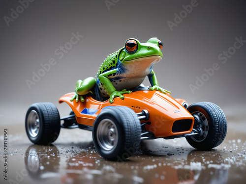tree frog at a fast car