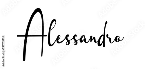Alessandro - black color - name written - ideal for websites, presentations, greetings, banners, cards, t-shirt, sweatshirt, prints, cricut, silhouette, sublimation, tag