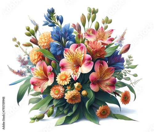 Image of Peruvian Lily Flowers photo