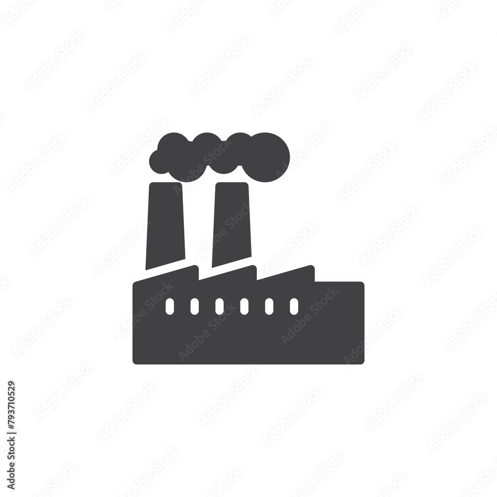 Industrial plant vector icon