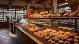 A wide array of colorful and enticing doughnuts fill a bakery display, tempting customers with their sweet and indulgent flavors