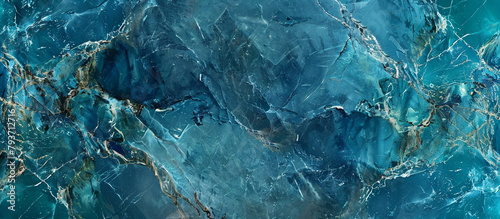 Deep teal blue marble texture with rich blue and green veins, evoking the depth of the ocean