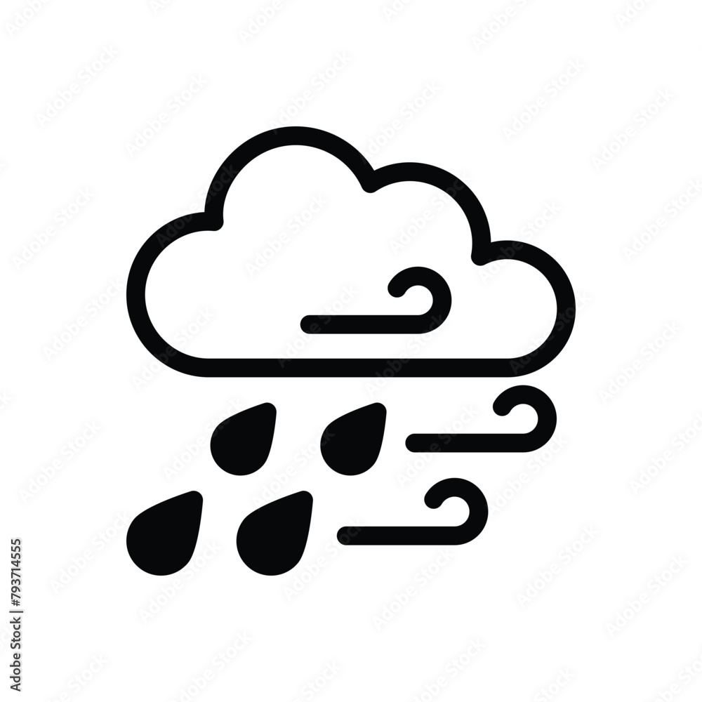 Windy Rain vector icon Windy Rain vector icon