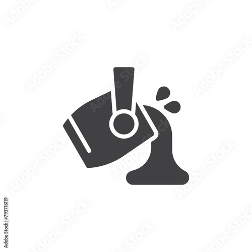 Metal pouring with sparks vector icon