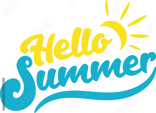 Funny handwriting  Hello Summer letter in modern bold font. ZIP file contains EPS, JPEG and PNG formats.