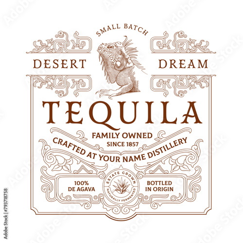 Vintage Tequila Label Template