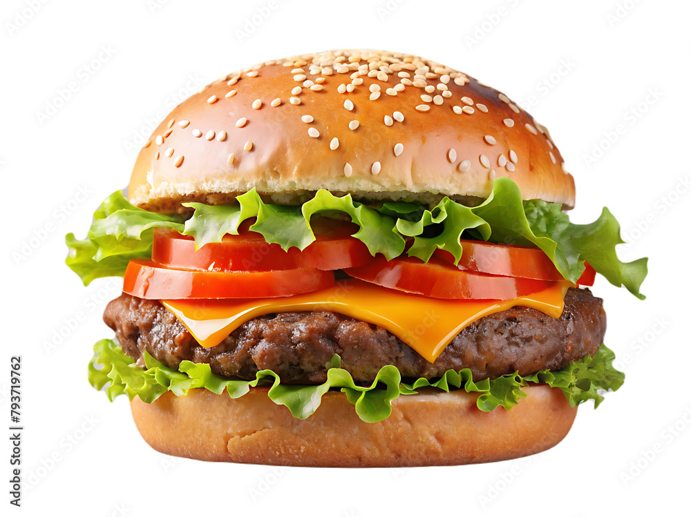 Hamburger isolated on transparent background