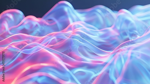Glowing neon waves pulsating with energy and vitality  perfect for dynamic designs against white