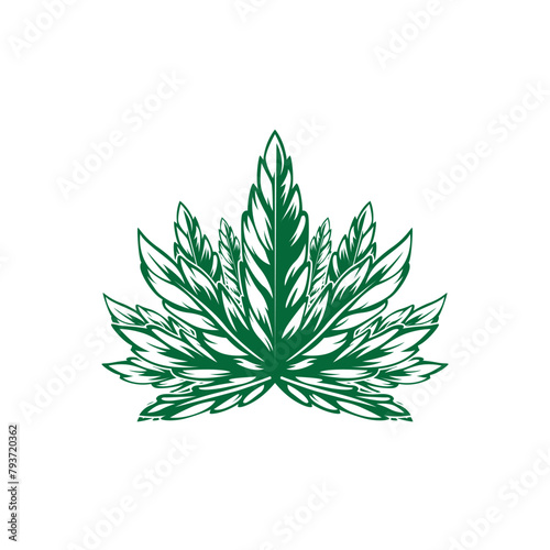 Leaf trees weed mascot or logo 