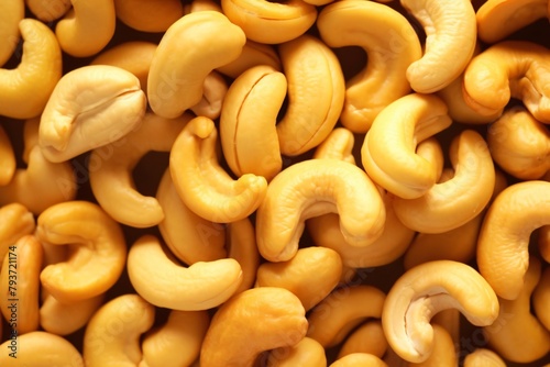 Close up of cashew nuts background photo