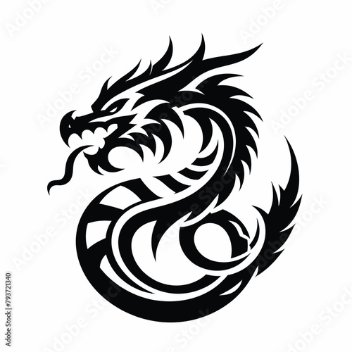 Dragon Logo Format Design Very Cool basic vector ink