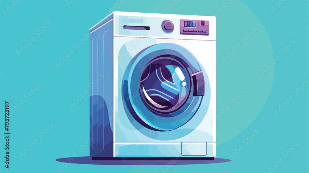 White washing machine isolated on a white backgroun