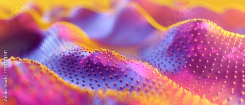 Abstract pink yellow texture 3d background with waving waves curves illustration for webdesign or business
