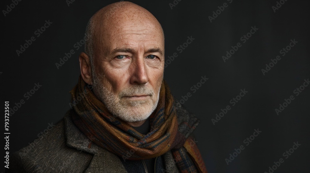 portrait of a man in low key, smiling and look to up portrait of a man in low key, smiling and look to up
