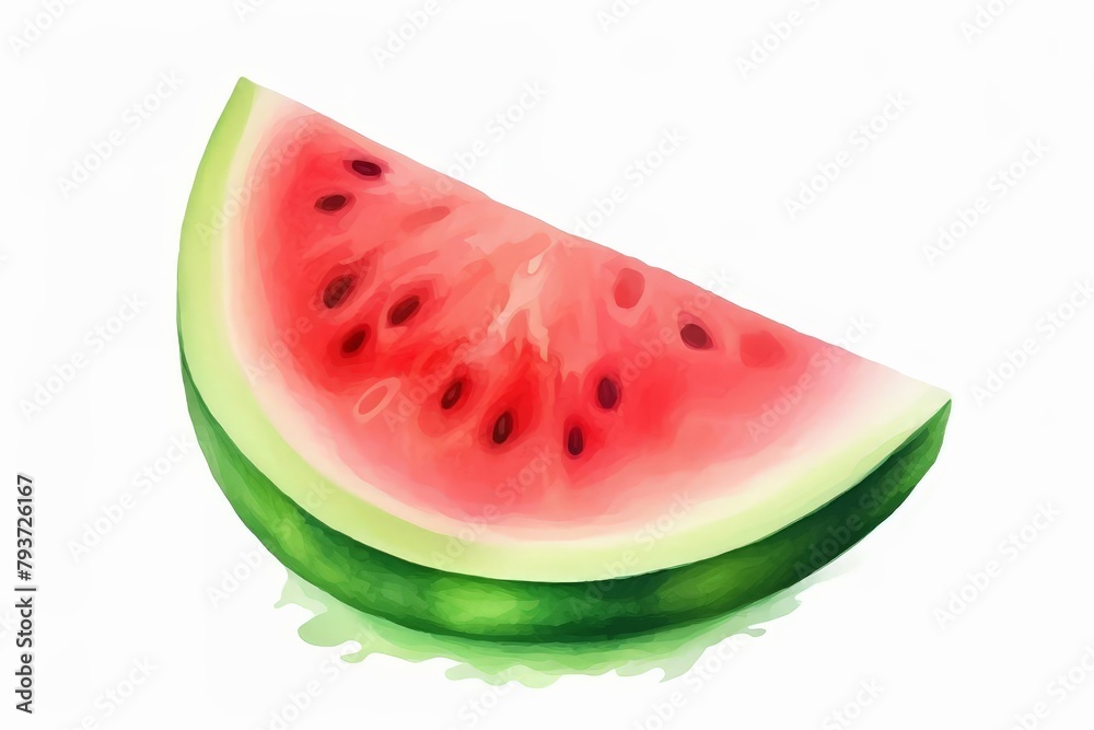 A slice of watermelon on a white background A slice of watermelon on a white background