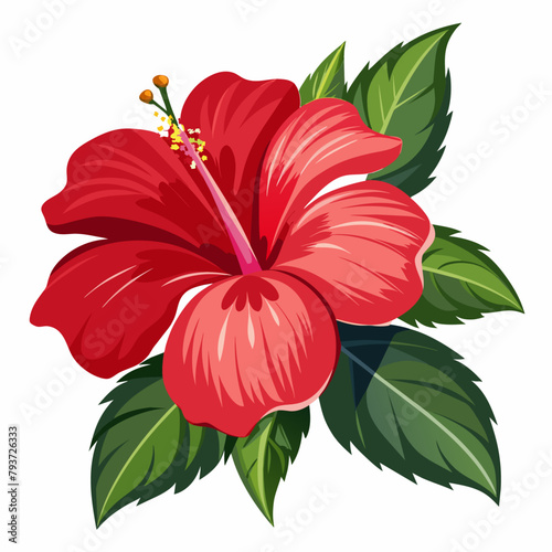 a hibiscus flower vector art illustration (15)