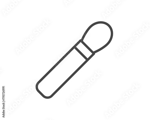 Makeup and cosmetics. Vector graphic icons of beauty brushes for face, powder, blush, eyeshadow.